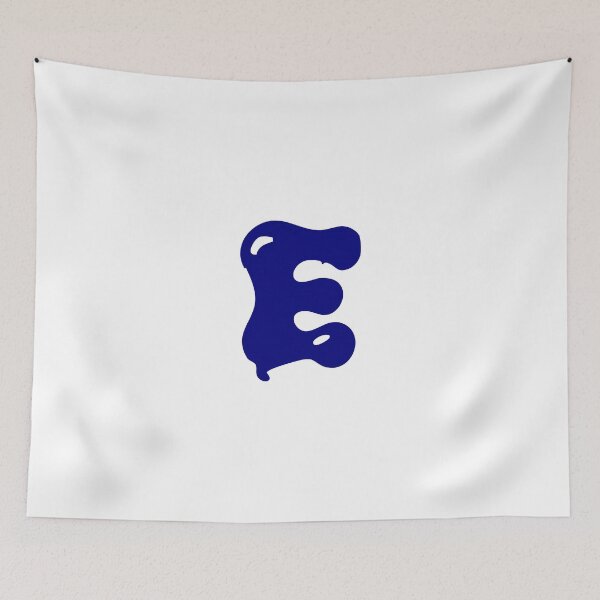Item preview, Glossy Dark Blue Liquid Letter E Typography Art designed and sold by uncoXab.