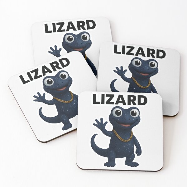 Item preview, Cosmic Lizard with Gold Chain designed and sold by FunnySignalStudio.