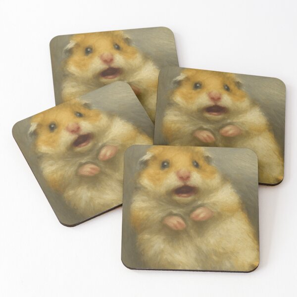Item preview, Scared Hamster Meme Oil Painting designed and sold by Seelixh.