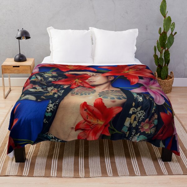 Item preview, Sensual Tattoed Asian Man in Kimono with Lilies #6 designed and sold by Atlas Kai.
