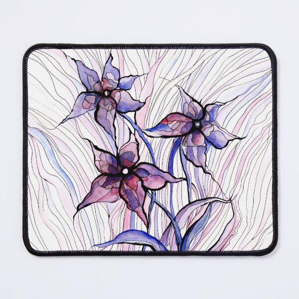 Item preview, The image shows three graphic lilac flowers designed and sold by Olirina.