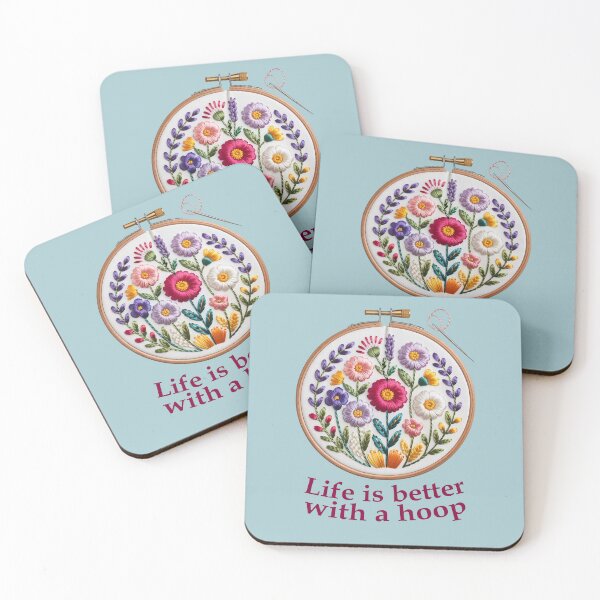 Item preview, Funny embroidery design – “Life Is Better with a Hoop” designed and sold by WikaKowalczyk.