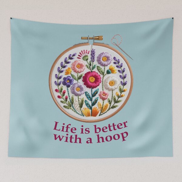 Item preview, Funny embroidery design – “Life Is Better with a Hoop” designed and sold by WikaKowalczyk.
