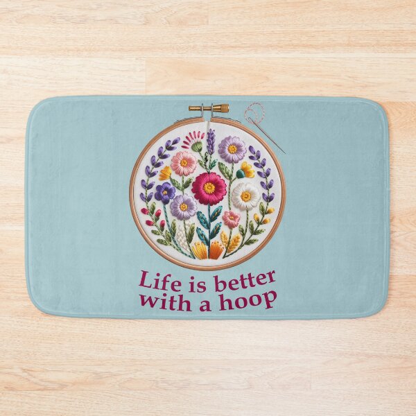 Item preview, Funny embroidery design – “Life Is Better with a Hoop” designed and sold by WikaKowalczyk.