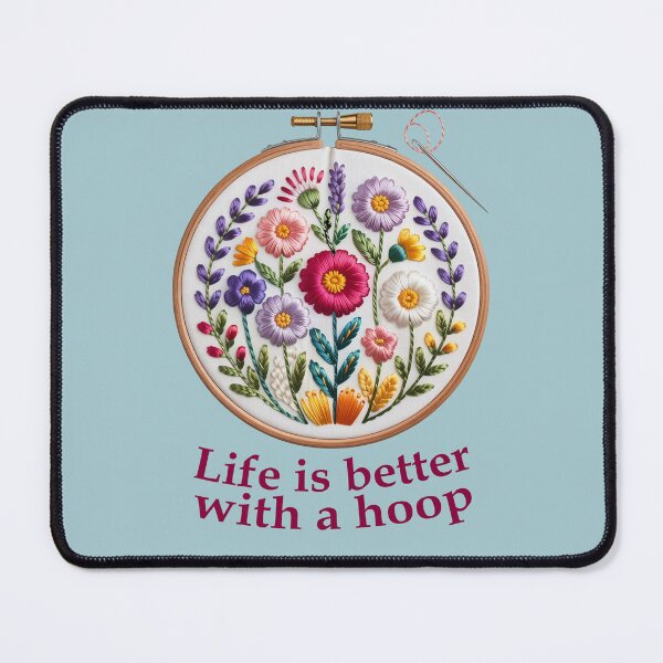 Item preview, Funny embroidery design – “Life Is Better with a Hoop” designed and sold by WikaKowalczyk.