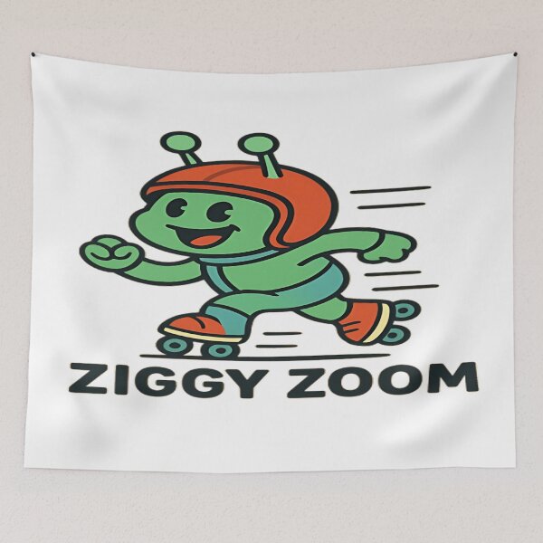 Item preview, Ziggy Zoom – The Roller-Skating Alien designed and sold by arttistan.