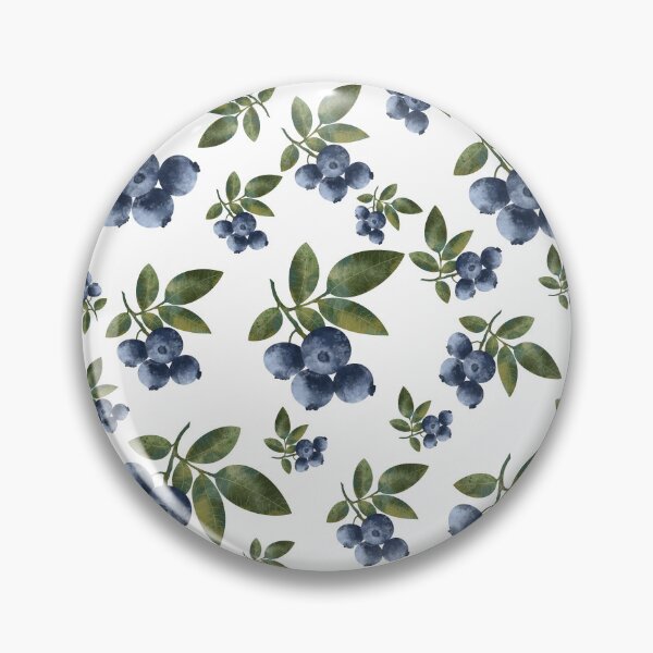 Item preview, Cute laconic seamless print with blueberries and leaves on a white background designed and sold by Grin Katalina Floral Patterns & Cozy Art.