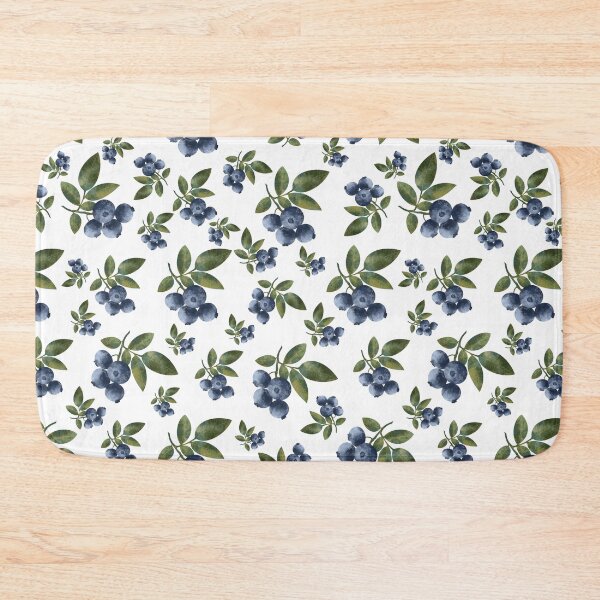 Item preview, Cute laconic seamless print with blueberries and leaves on a white background designed and sold by Grin Katalina Floral Patterns & Cozy Art.