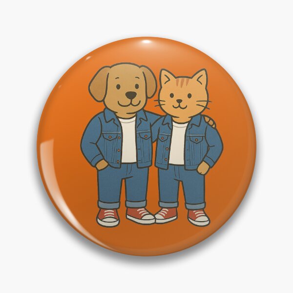 Artikelvorschau, Hund und Katze in passenden Jeans-Outfits, süßes Haustier-Duo, Buddy-Foto-Stil entworfen und verkauft von Nara8.