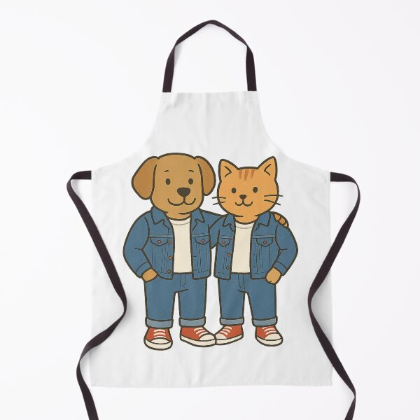 Item preview, Dog and Cat in Matching Denim Outfits, Cute Pet Duo, Buddy Photo Style designed and sold by Nara8.