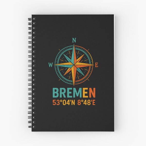 Item preview, Maritime Bremen Windrose - colorful compass art with coordinates designed and sold by Fies-und-Fein.