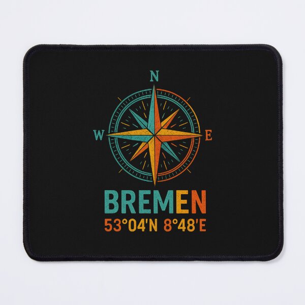 Item preview, Maritime Bremen Windrose - colorful compass art with coordinates designed and sold by Fies-und-Fein.