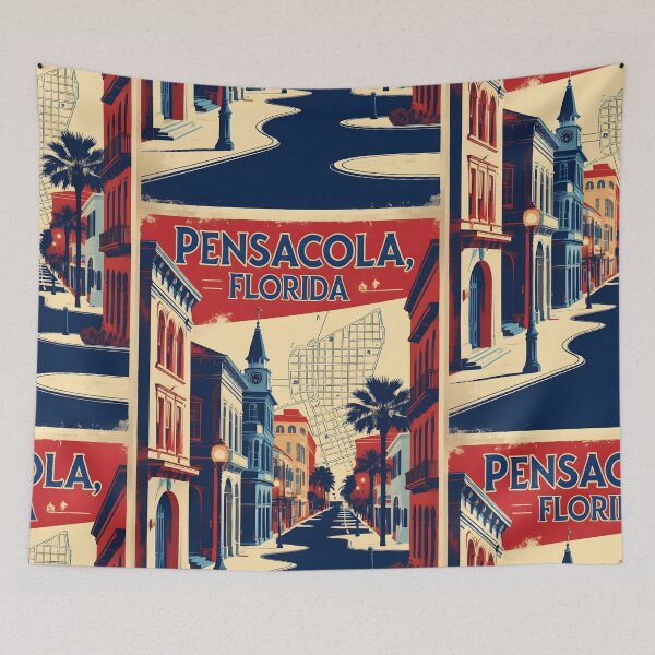 Item preview, Pensacola Florida 1950s USA Vintage Travel Tourism designed and sold by TravelersGems.