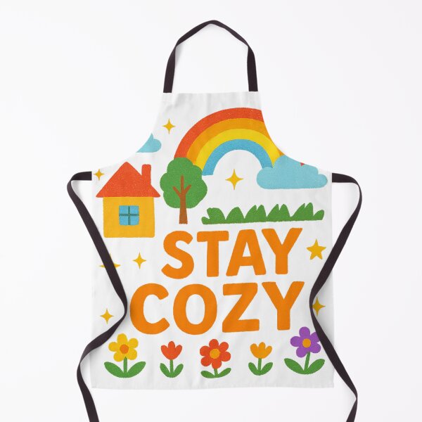 Item preview, Stay Cozy – Cute Crayon Rainbow Home Illustration designed and sold by HappyJoyPrints.