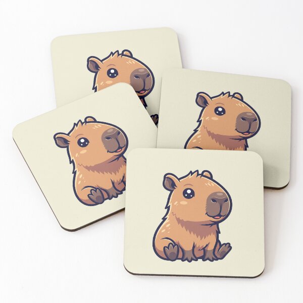 Item preview, Cute Baby Capybara Cartoon With Big Eyes designed and sold by LightArt25.