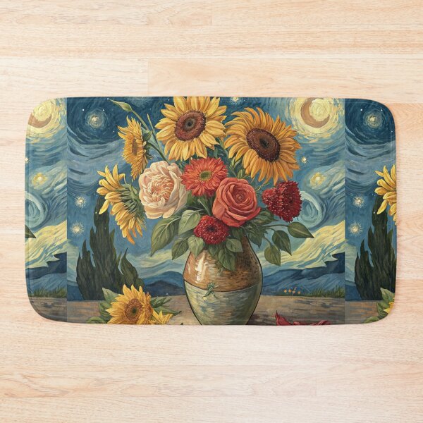 Item preview, Artistic illustration of gerberas, sunflowers and roses in a vase designed and sold by Creative Line Prints.