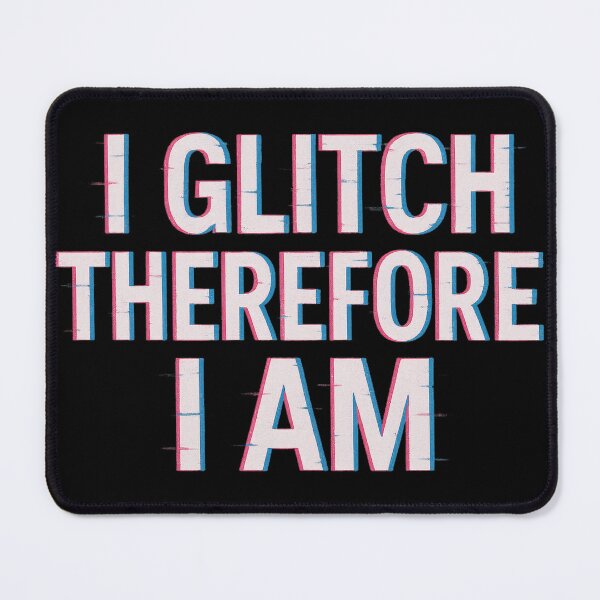Item preview, I Glitch Therefore I Am Neon Cyber Statement designed and sold by ArtComixHaven.