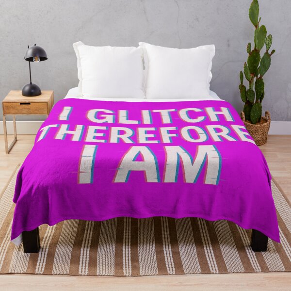 Item preview, I Glitch Therefore I Am Neon Cyber Statement designed and sold by ArtComixHaven.