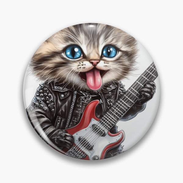Item preview, Rocker Kitten Playing Electric Guitar designed and sold by Eiwaprints.
