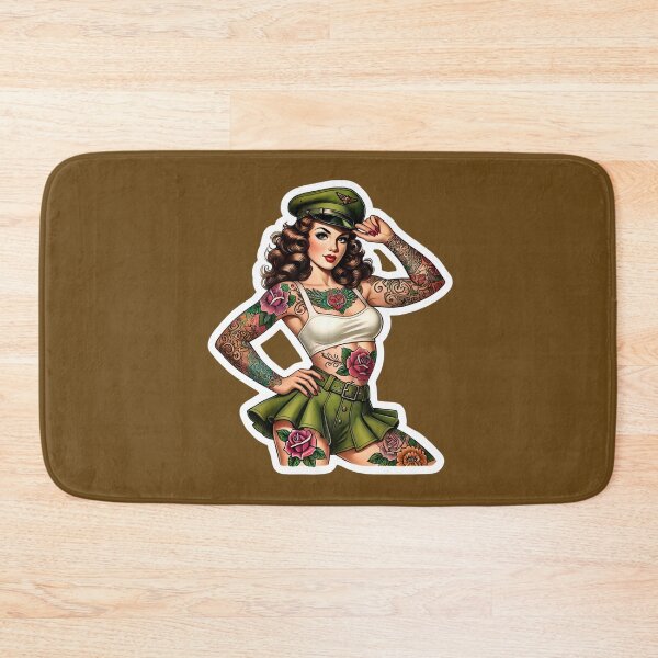 Item preview, Tattooed Retro Military Pin-Up Girl Rockabilly Artwork designed and sold by PinUpPizzazz.