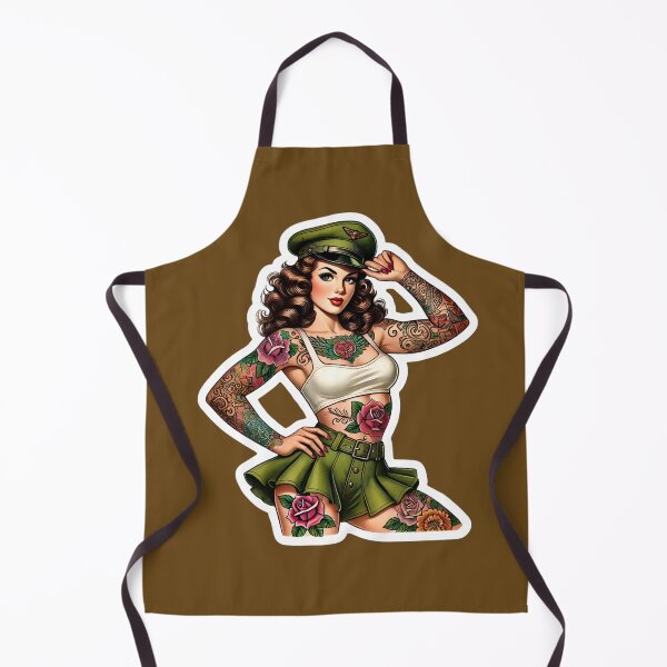 Item preview, Tattooed Retro Military Pin-Up Girl Rockabilly Artwork designed and sold by PinUpPizzazz.