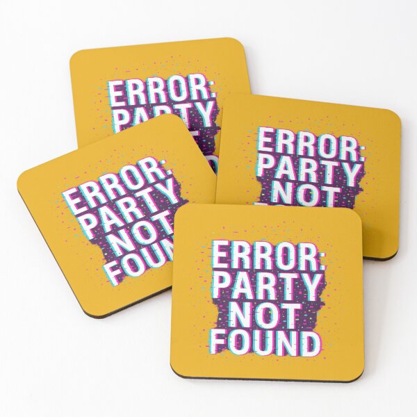Item preview, Error Party Not Found Neon Glitch Cyberpunk Futuristic designed and sold by ArtComixHaven.