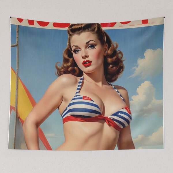 Item preview, Classic 1940s Pin Up in Swimsuit – Vintage Retro Art for Home Décor designed and sold by MissSaylor.