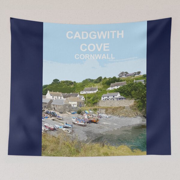 Item preview, Cadgwith Cove Cornwall.  Cornish gift Kernow Travel location poster designed and sold by BarbaraGlebska.