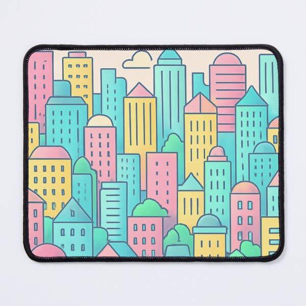 Item preview, Pastel Cartoon City Pattern designed and sold by ZagonShop.