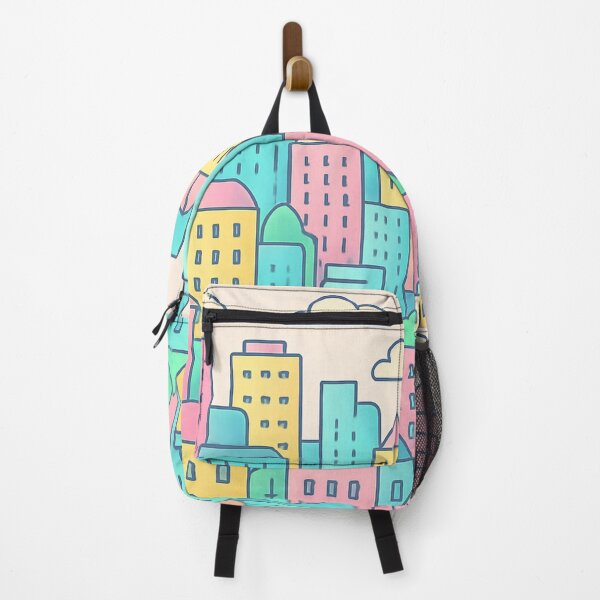 Item preview, Pastel Cartoon City Pattern designed and sold by ZagonShop.