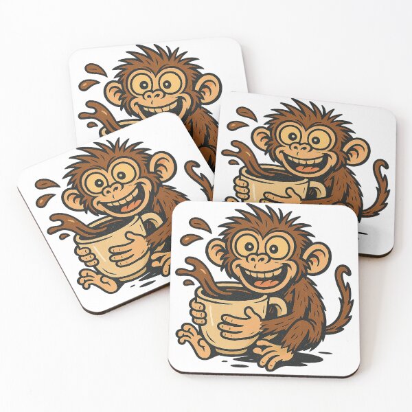 Item preview, Funny Monkey Coffee Meme – Animal Humor for Caffeine Lovers designed and sold by jimnicklaus.