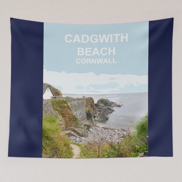 Item preview, Cadgwith Cove Cornwall.  Cornish gift Kernow Travel location poster designed and sold by BarbaraGlebska.