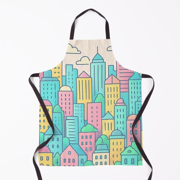 Item preview, Pastel Cartoon City Pattern designed and sold by ZagonShop.