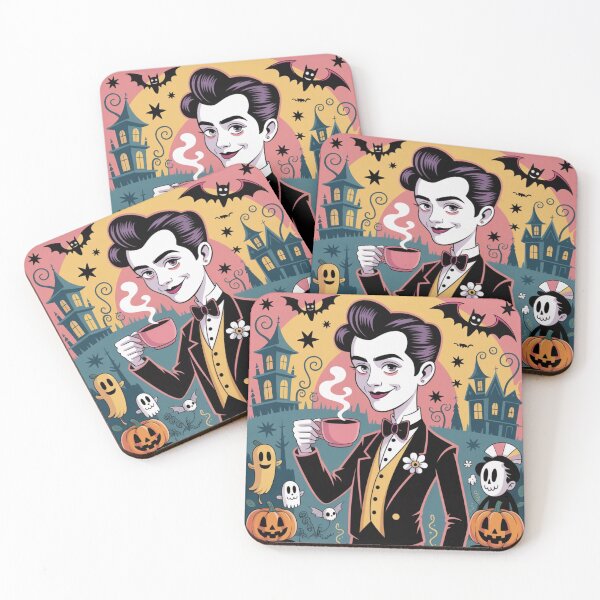 Item preview, Charming Halloween Gentleman with Coffee designed and sold by Cafe-Color.