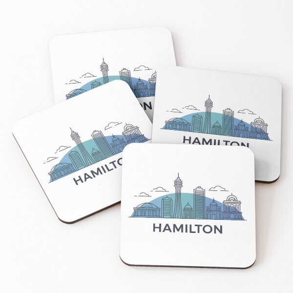 Item preview, Hamilton Skyline – Minimalist Cool Blue Travel Souvenir Design designed and sold by Paper Drip.