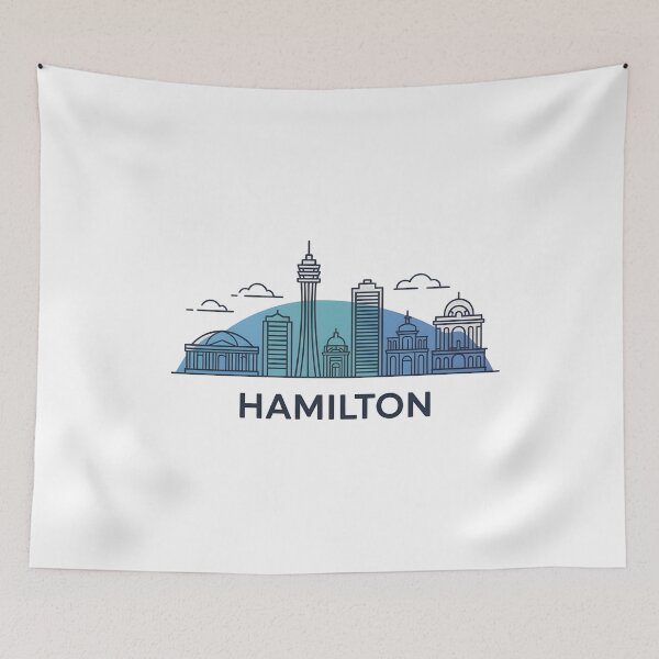 Item preview, Hamilton Skyline – Minimalist Cool Blue Travel Souvenir Design designed and sold by Paper Drip.