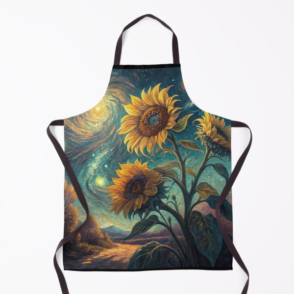 Item preview, Reinterpretation of Van Gogh’s “Sunflowers” with futuristic digital elements. designed and sold by Creative Line Prints.