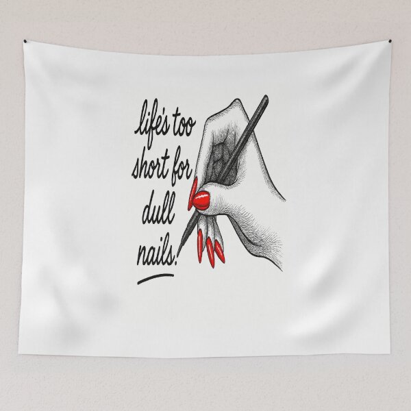 Item preview,  Life’s Too Short for Dull Nails – Bold Red Manicure Art   designed and sold by Gazmerch.