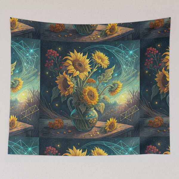 Item preview, A digital art illustration inspired by Van Gogh’s “Sunflowers” designed and sold by Creative Line Prints.