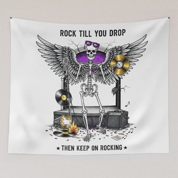 Item preview, Rock Till You Drop Skeleton Art | Halloween Music Party Design designed and sold by AnnDesignStudio.