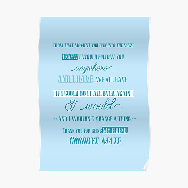 Newt Letter to Thomas - The Maze Runner Poster