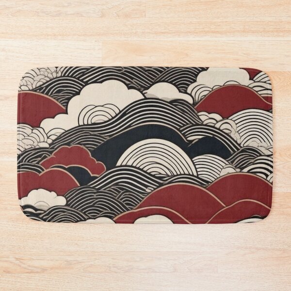 Item preview, Cherry Blossom and Wave – Retro Japanese Seamless Background designed and sold by Vandy Fullam.