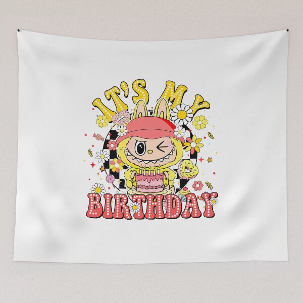 Item preview, Birthday Labubu with Cake and Flowers designed and sold by TheMury.
