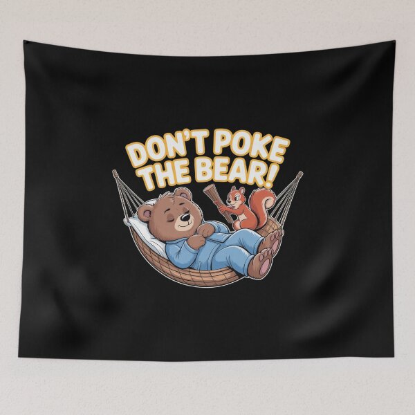 Item preview, Don’t Poke the Bear – Funny Cartoon Illustration designed and sold by teevoxx.