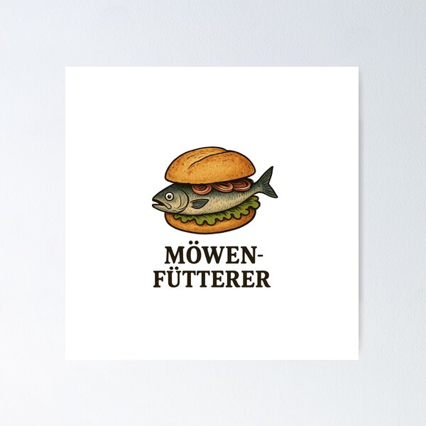 Item preview, Seagull Feeder – Funny Fish Sandwich Design designed and sold by Fies-und-Fein.