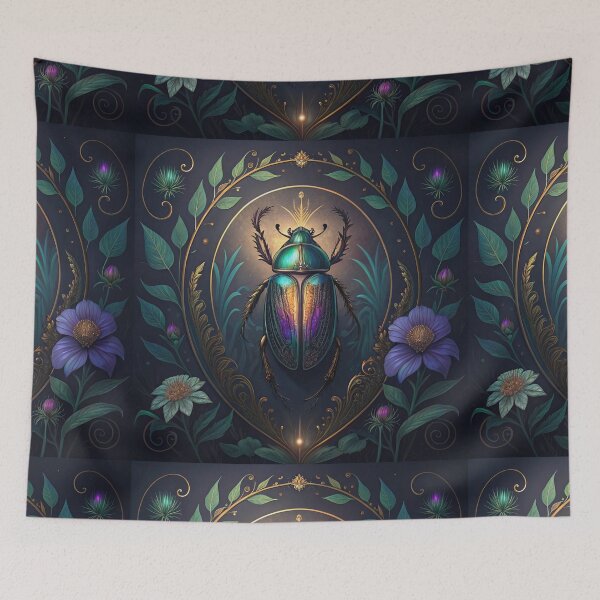 Item preview, A beautiful scarab beetle with vibrant, metallic colors designed and sold by Creative Line Prints.