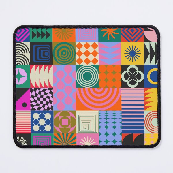 Artikelvorschau, Bunte Bauhaus-Quadrate, moderne Muster entworfen und verkauft von PIXEL POP DESIGNS - Beyond the Norm!.