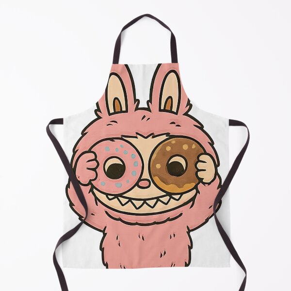 Item preview, Pink Labubu Holding Donuts Illustration designed and sold by TheMury.