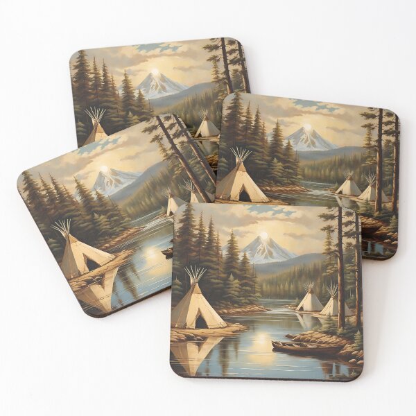 Item preview, Native American Teepee's by the River designed and sold by RisingWolfStudio.