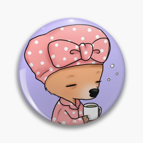 Item preview, Sleepy Pudu Little Deer in the Morning Waking Up with Matcha Latte designed and sold by Amy Caves.